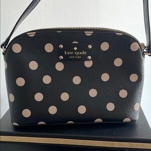 Kate Spade Black and Cream Crossbody Bag with Polka Dots